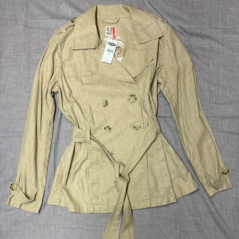 Women'sTie Belted Trench Coat Old Navy, Tan, S